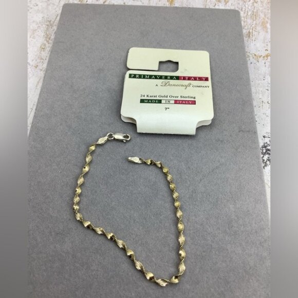 Vintage 24kt gold over Sterling bracelet - Picture 3 of 4